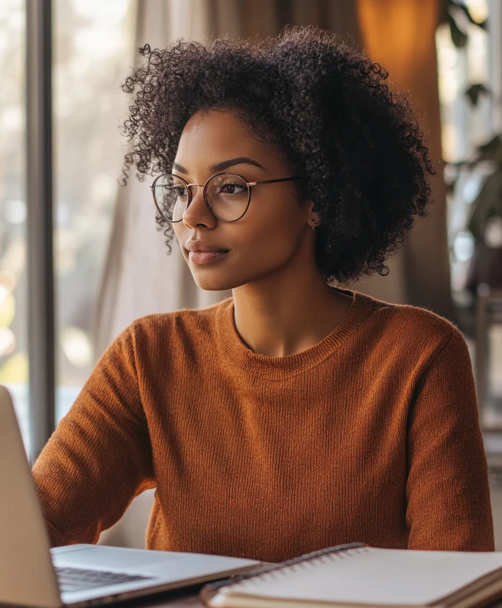 Professional reviewing debt consolidation options on computer